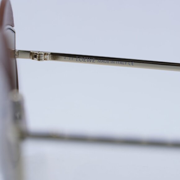 Loewe LW40007U 33N Sunglasses Gold Brown Leather Round Frame - Picture 7 of 12